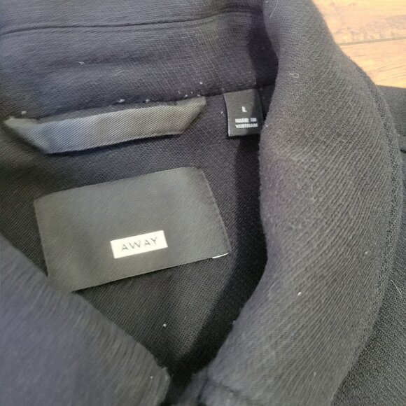 AWAY Travel Black Zipper Pocket Collared Snap Button-Front Jacket sz L EUC Fall - Picture 5 of 7